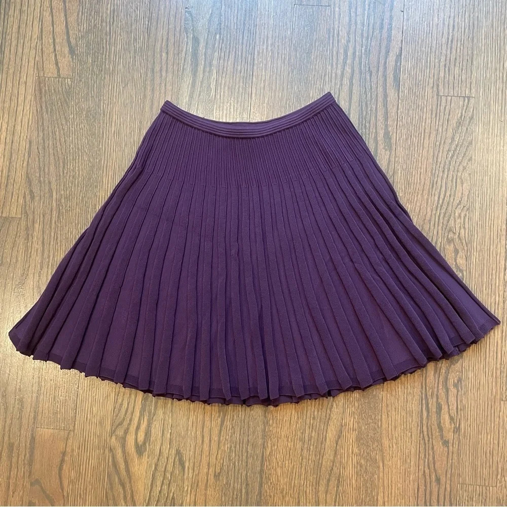 Diane Von Furstenberg Purple Pleaded Mini Skirt